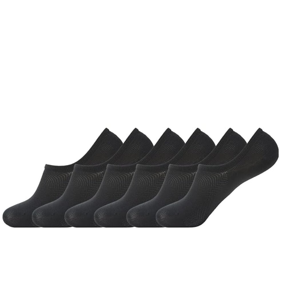 Black No Show Socks 6 Pack Women Size 7-7.5